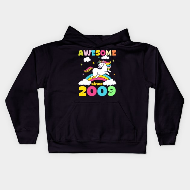 Cute Awesome Unicorn Since 2009 Funny Gift Kids Hoodie by saugiohoc994